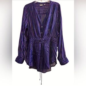 NWOT SOHO NY & CO High-Low Sparkle Blouse Tunic Women’s XL  PIT TO PIT 23”